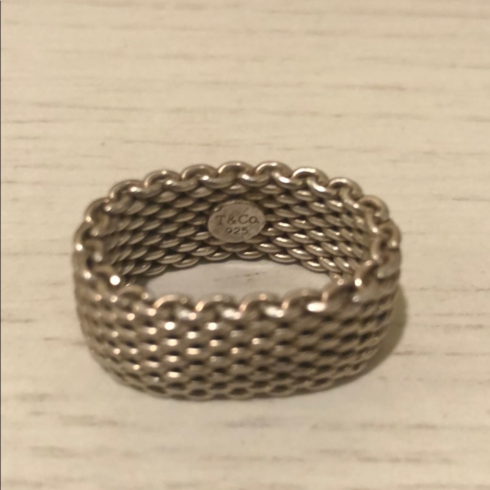 Authentic Tiffany Somerset Mesh Ring.